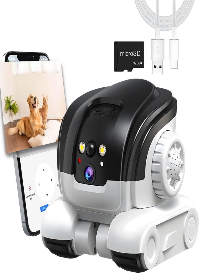 OROMVO Pet Camera, 1080P Movable Robot Pet Cam Indoor with Phone APP, Security Camera for Home, Upgrade Wireless Dog/Cat/Baby Monitor WiFi Version & 32G SD Card, 2-Way Talk, Night Vision, Motion Detection - Image 1