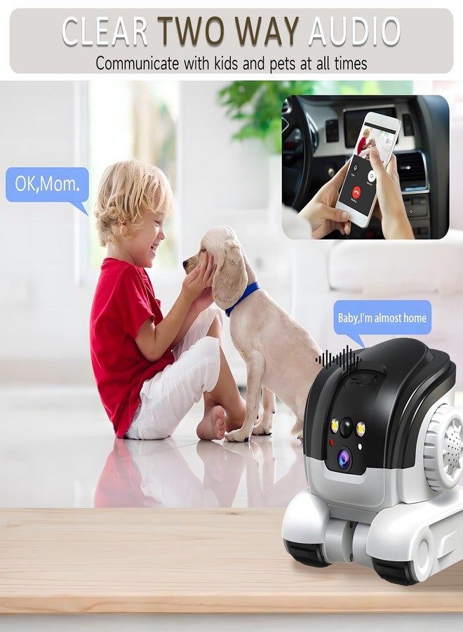 OROMVO Pet Camera, 1080P Movable Robot Pet Cam Indoor with Phone APP, Security Camera for Home, Upgrade Wireless Dog/Cat/Baby Monitor WiFi Version & 32G SD Card, 2-Way Talk, Night Vision, Motion Detection - Image 5