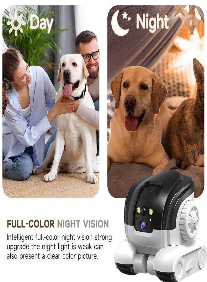 OROMVO Pet Camera, 1080P Movable Robot Pet Cam Indoor with Phone APP, Security Camera for Home, Upgrade Wireless Dog/Cat/Baby Monitor WiFi Version & 32G SD Card, 2-Way Talk, Night Vision, Motion Detection - Image 4