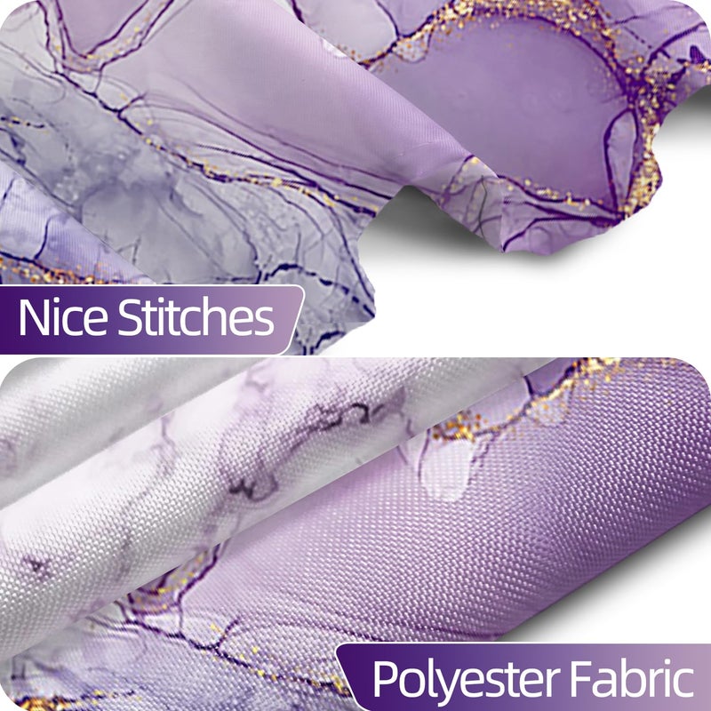 Uiiooazy Purple Shower Curtain, Abstract Marble Shower Curtain for Bathroom Waterproof Fabric Shower Curtain Set with Hooks 72x72 inches - Image 5