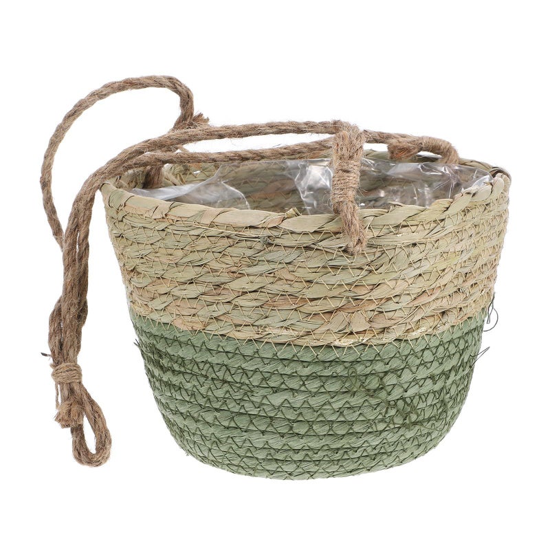 Hemoton 20cm Woven Rattan Hanging Planter for Indoor Outdoor Plants - Image 2