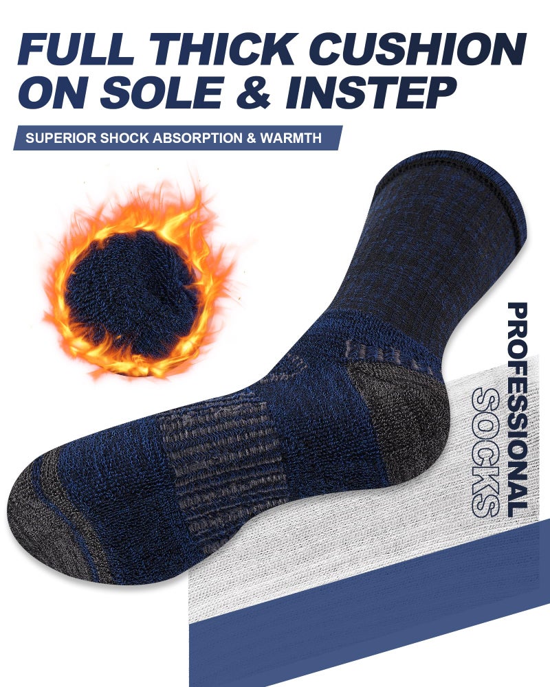 Cirorld Mens Cotton Boot Crew Socks, 5 Pairs Full Cushion Socks Moisture-Wicking & Reinforced for Work Hiking Walking Outdoor - Image 5