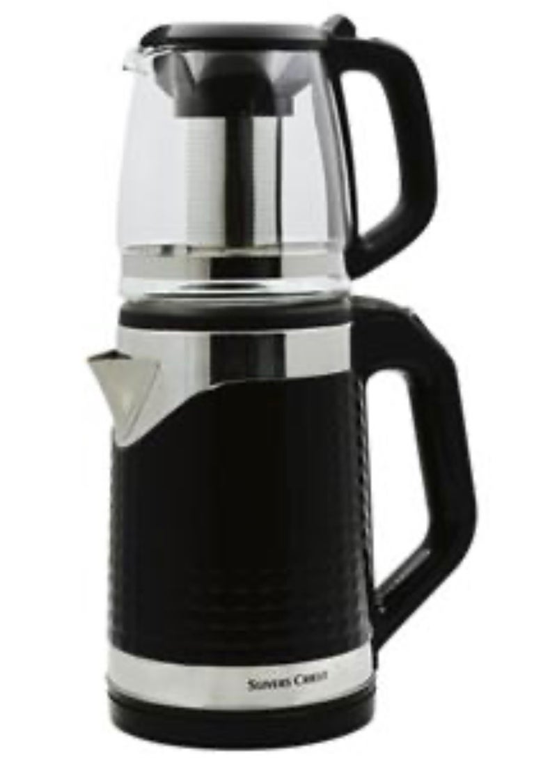 SLIVERS CRIEST Silver Crest Electric Kettle Stainless Steel 2.3L + 1L with 360° Cordless Base - Image 2