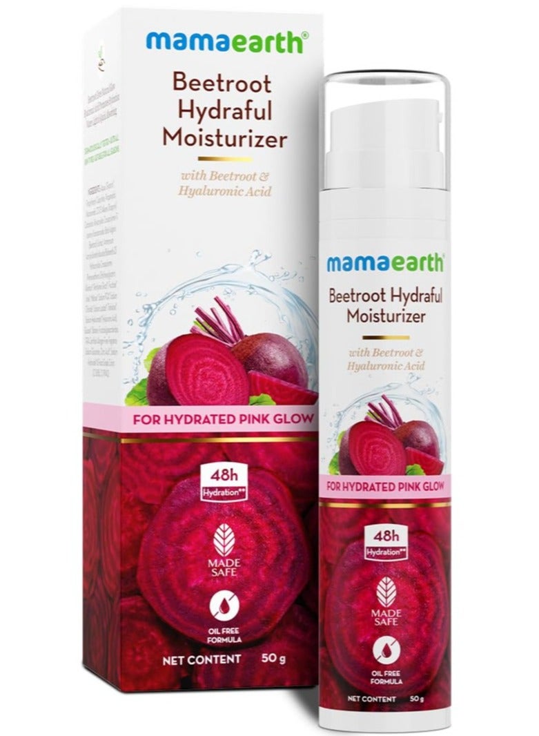 Mamaearth Mamaearth Beetroot Hydraful Moisturizer Lotion With Beetroot and Hyaluronic Acid For Hydrated Pink Glow 50 Ml 48 Hr Hydration Oil Free Formula Light weigh tand  Non Greasy Instantly Absorbs - Image 1