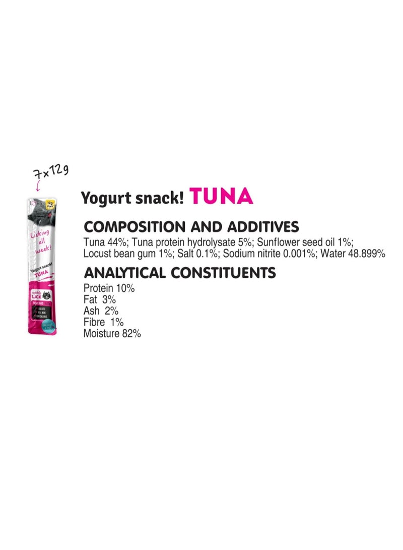 I LOVE Cat Yoghurt Treat Variety 12g Treats Chicken Salmon Tuna Shrimp Creamy Monthly Licks Pack of 28 - Image 4