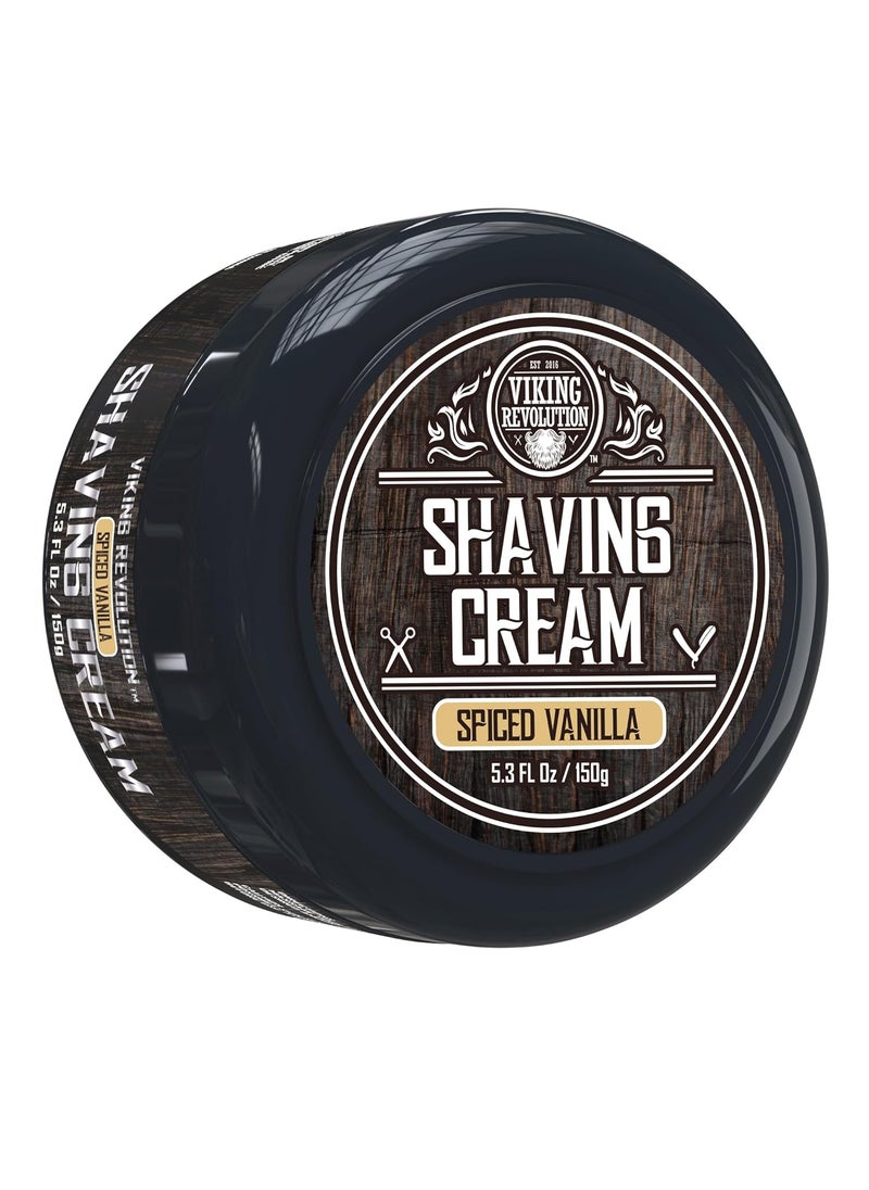Viking Revolution Viking Revolution Luxury Shaving Cream for Men - Spiced Vanilla Scent - Soft, Smooth & Silky Shaving Soap - Rich Lather for the Smoothest Shave - 5.3oz 