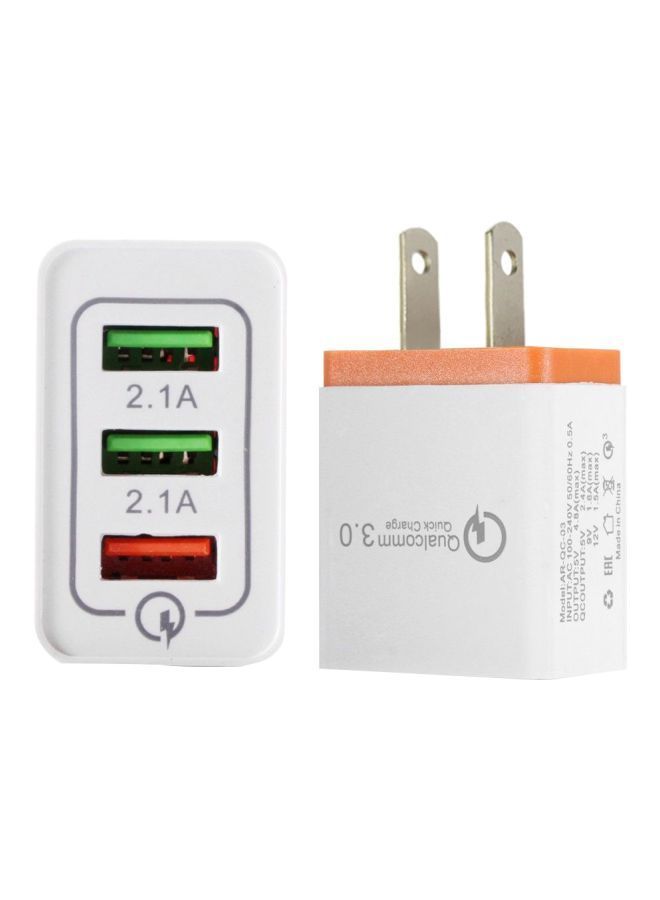 نيبمينينت محول شحن جداري يضم 3 منافذ USB برتقالي / أبيض