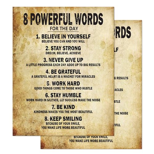 MEGA FORMAT Positive Affirmations Wall Decor, Motivational Posters, 11" x 14" Inches, Unframed Thick Paper, Inspirational and Quotes Wall Art, Decor (2 Pk) - English - Image 1