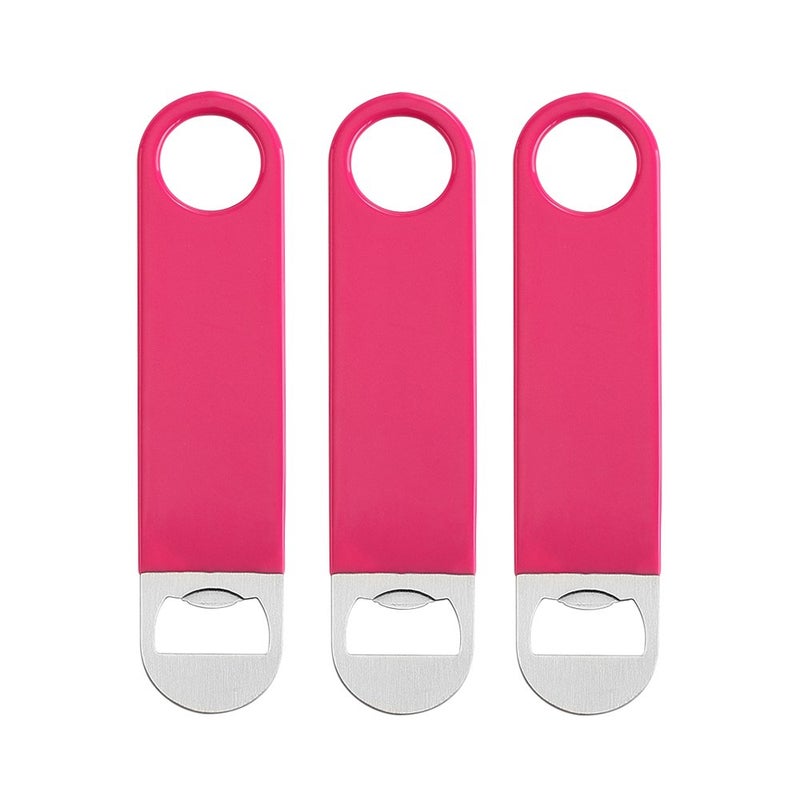QLL QLL 3 Pack 7 Heavy Duty Flat Bottle Opener Pink 