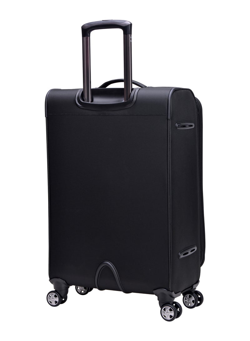إيمينينت حقيبة سفر ناعمة قابلة للتوسيع بعجلات مزدوجة صامتة مع قفل  مكونة من  قطع للجنسين بوليستر خفيفة الوزن سوداء - Image 3