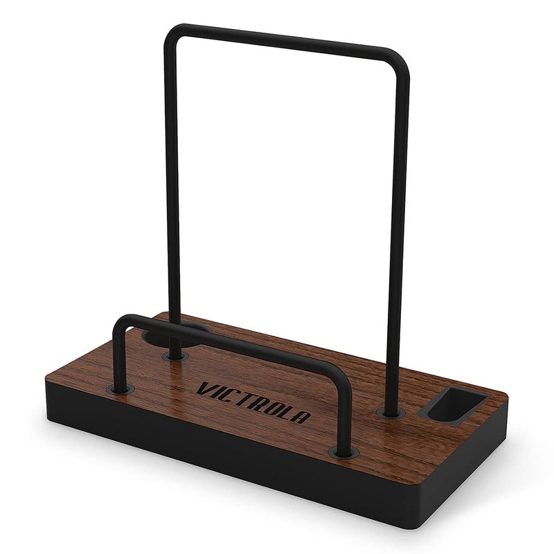 Victrola 'The Kit' - A Vinyl Record Cleaning Kit, Doubles as a Record Stand, Includes Anti-Static Brush, Cleaning Solution, Cloth, Espresso Wood Finish Stand with Smart Black Metal Accents - Image 4