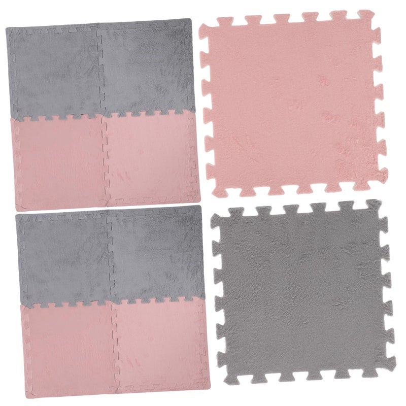 10 Pcs Interlocking Foam Floor Mats Soft Plush Puzzle Tiles For Crawling Kids Playroom - Image 2