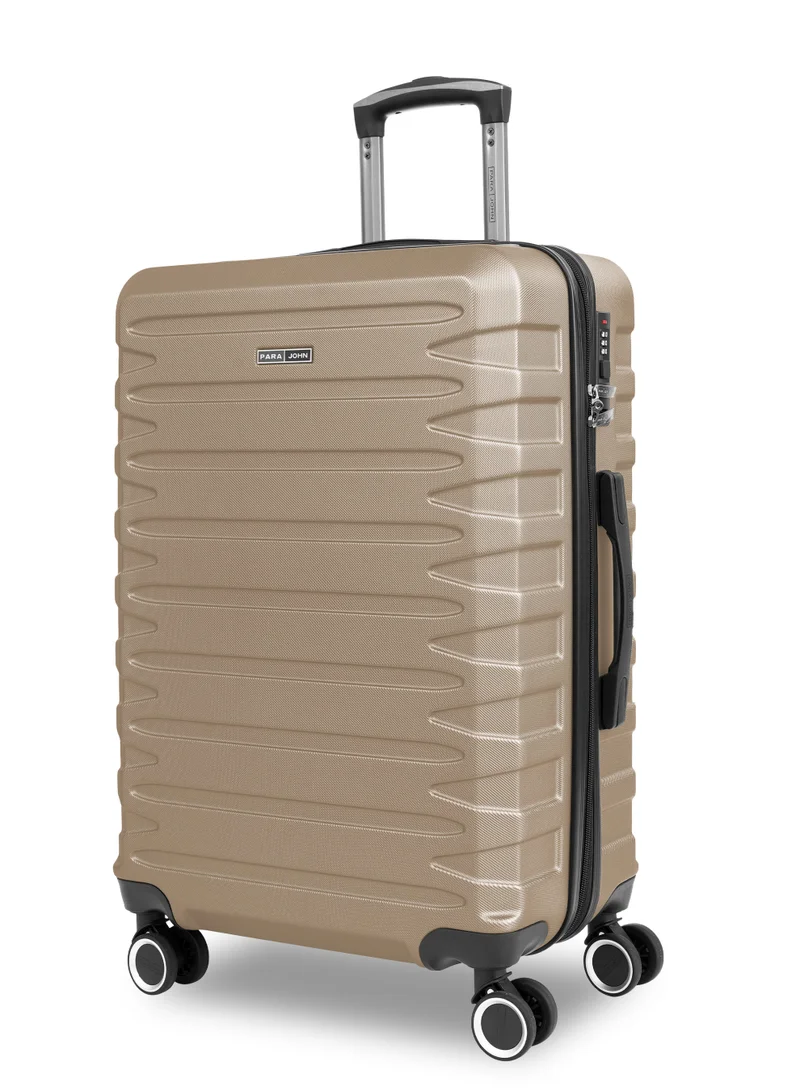 PARAJOHN AeroShield Lightweight ABS Hard Side 8 Wheels Spinner Luggage checked in  Trolley Bag with Lock 28 Inch - Champagne