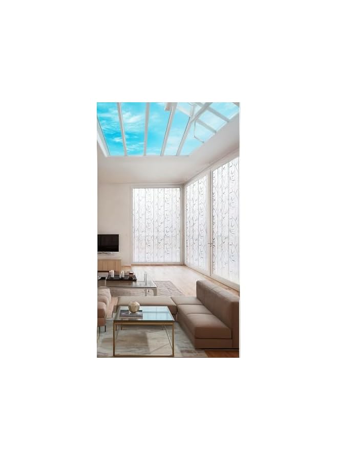 The Bros Bamboo Pattern Window Privacy Film - Self-Adhesive Static Cling, Frosted Glass Film for Living Room, Kitchen, and Patio Doors - Anti-UV, Heat Insulation - 60 x 100cm - Image 5
