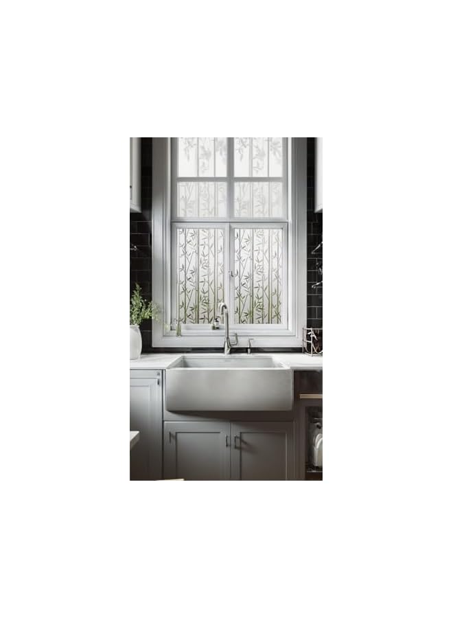 The Bros Bamboo Pattern Window Privacy Film - Self-Adhesive Static Cling, Frosted Glass Film for Living Room, Kitchen, and Patio Doors - Anti-UV, Heat Insulation - 60 x 100cm - Image 4
