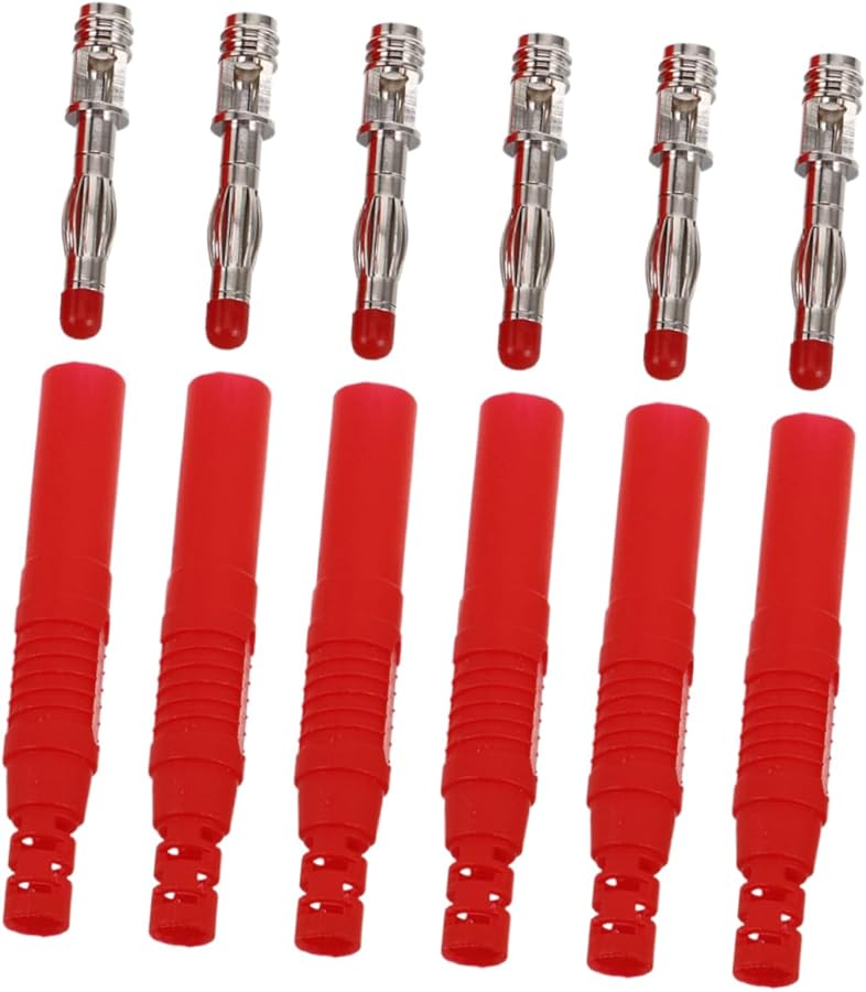 6Pcs 4mm Insulated Male Banana Plug Connectors Solderable For Speakers Audio DIY - Image 1