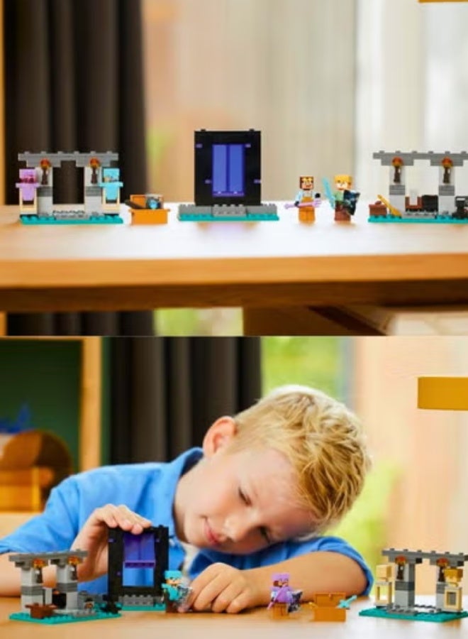 Chase Up Minecraft The Armoury Building Toys for Kids, Boys & Girls aged 7 Plus Featuring Character Figures including Alex with a Diamond Sword, Weapons Set, Ramadan Gift for Gamers 21252 - Image 3