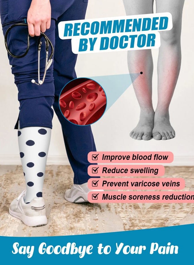 FuelMeFoot 6 Pairs Compression Socks for Women & Men 15-20mmHg Graduated Support Knee High Socks for Nurses, Travel, Athletic - Image 3