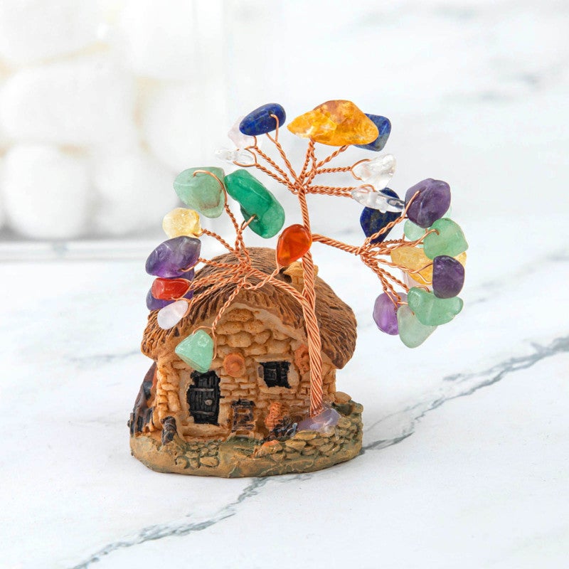 House Model Copper Wire Crystal Natural Gemstone Money Tree Life Decoration Healing Energy Good Luck - Image 5