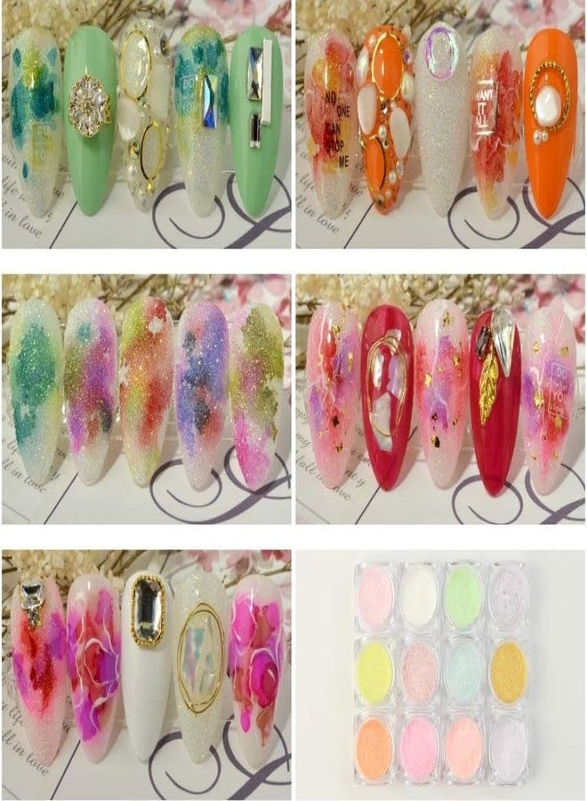 Bolt bee 12 Bottles Nail Art Glitter Sugar Powder Holographic Nail Art Decoration - Image 3