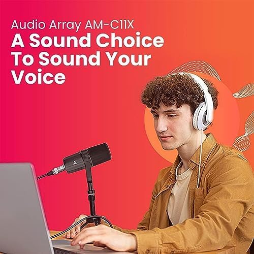 Audio Array AM-C11X Pro XLR Podcast Mic Kit with Dynamic Microphone, 2m XLR Cable & Adjustable Boom Arm | Studio-Quality Sound, 20Hz–20kHz, All-Metal Build for Podcasting, Streaming & Recording - Image 2