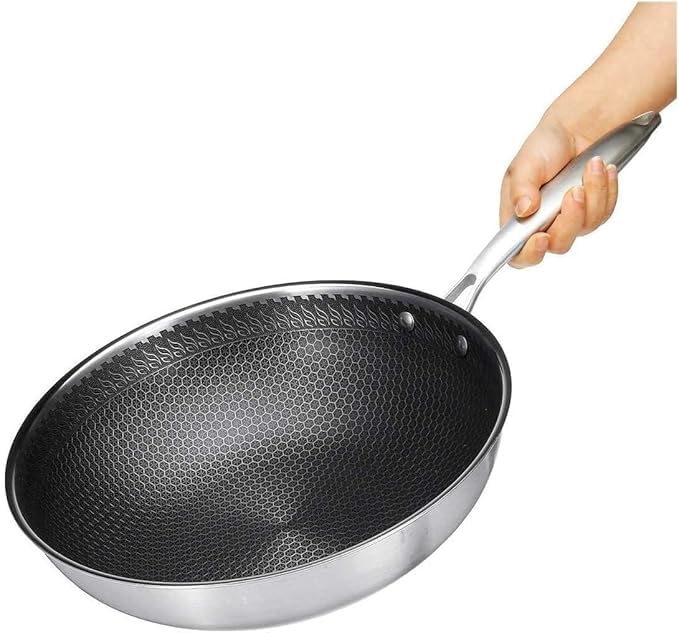 ONTRIP ONTRIP Honeycomb Frying Pan Non-Stick Pan with Stainless Steel Stay-Cook Handle Finish Compatible with All Cooktops, Dishwasher & Oven Safe (25.5) - Image 1