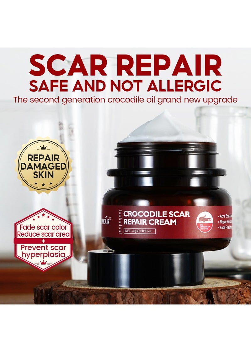 فايبرنت جلامور كريم الوجه Vibrant Glamour Crocodile Oil، يقلل من الهالات السوداء والخطوط الدقيقة ويزيل أكياس العين ومضاد للتجاعيد ويشد البشرة ويفتحها، غني بالريتينول والأربوتين وفيتامينات C وE، 30 جرام - Image 3