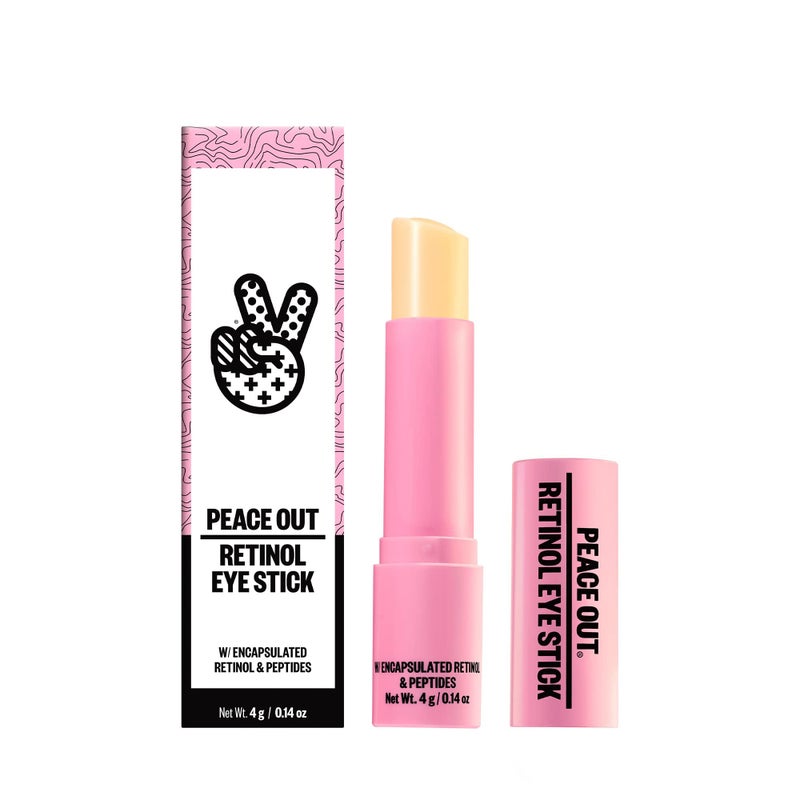 PEACE OUT Skincare Retinol Eye Stick, Daily Retinol Anti-Aging Under Eye Serum Balm, Helps Reduce Fine Lines and Dark Circles, Revitalize Area with Peptides and Astaxanthin (.14 oz) - Image 1