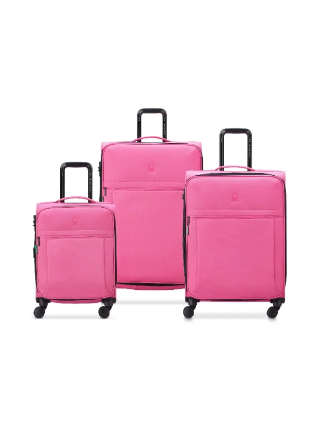 Delsey United Colors of Benetton By Delsey   55/69/81cm 4 Double Wheel  Expendable Trolley  Rose