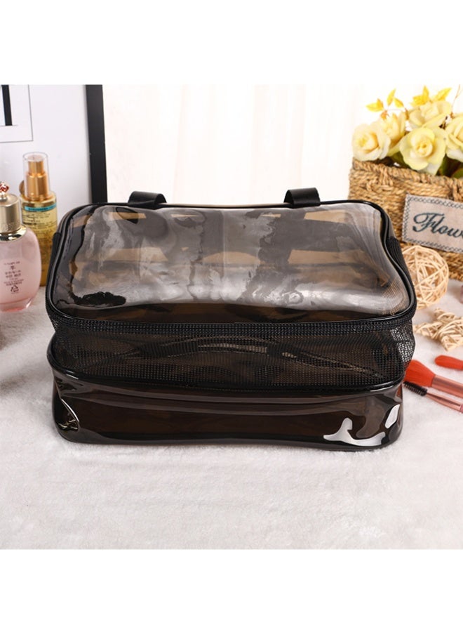 QINGYAN Large Waterproof Clear Travel Bag for Toiletries - Transparent Makeup Bag with Double Zipper Design - Compliant Carry-On for Men and Women - Image 5