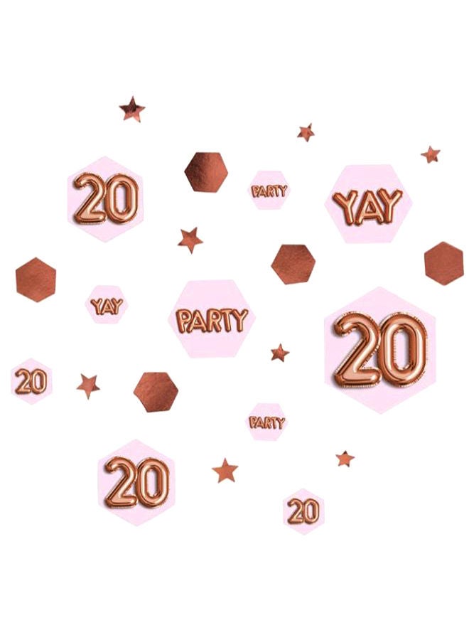 NIBEMINENT Glitz & Glamour Pink Rose Gold Confetti Scatter - Age 20