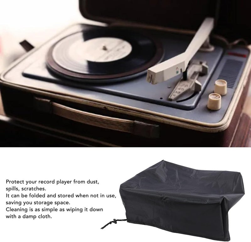 Turntable Cover, Folding Dust Protector for Record Player 18.0x14.0x6.75in Oxford Fabric with Lightweight Design Ideal for Daily Use On the go - Image 4