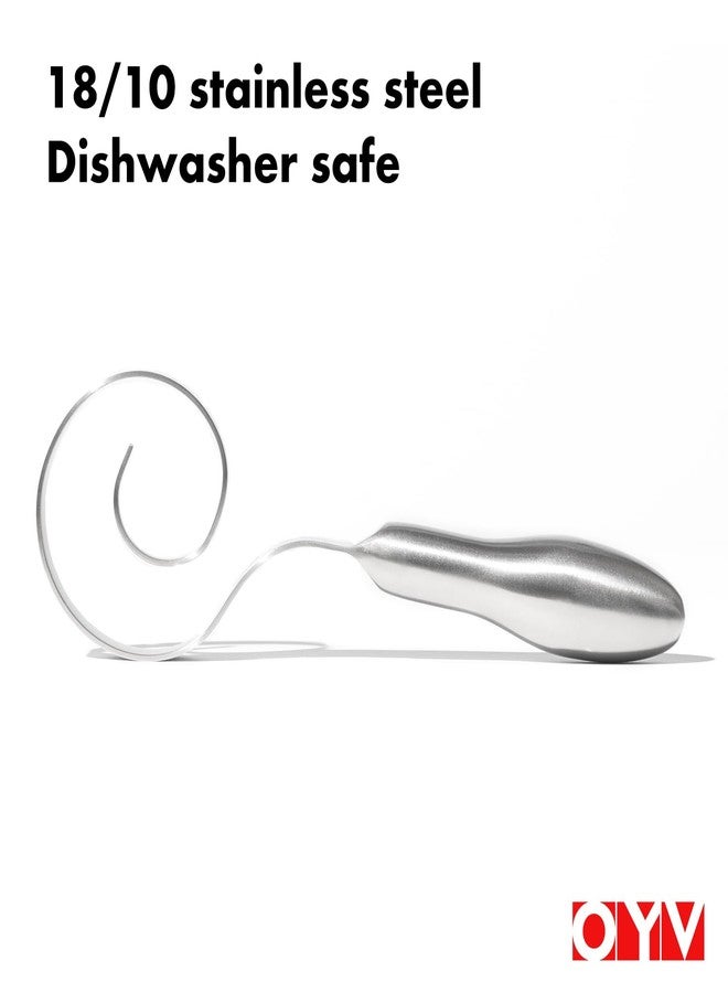 OYV Seamless Dough Whisk, 18/10 Stainless Steel Danish Dough Wisk, 9" Bread Whisk for Sourdough, Cookies, Pizza, Pastry, Dishwasher Safe Dough Hook - Image 3