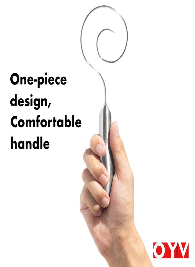 OYV Seamless Dough Whisk, 18/10 Stainless Steel Danish Dough Wisk, 9" Bread Whisk for Sourdough, Cookies, Pizza, Pastry, Dishwasher Safe Dough Hook - Image 4