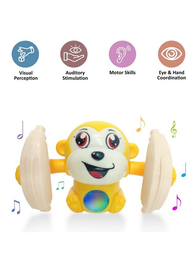 Wembley Dancing Monkey Musical Toy For Kids Baby Spinning Rolling Doll Tumble Toy With Voice Control Musical Light And Sound Effects With Sensor Isi Mark Made In India - Image 4