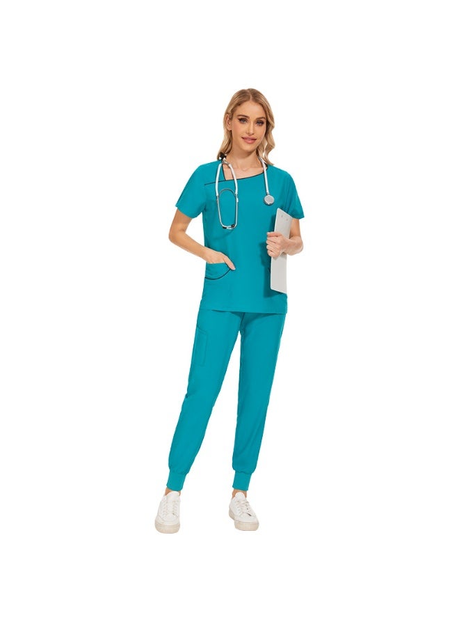 NIBEMINENT Women's Solid Work Thin Casual And Comfortable Nursing Uniform, Color Blocking Design - Image 1