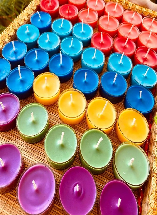 FIRSTROW First Row Aromatic Fables Scented Multicolor Set Tealight Candle | Hand-Poured Small Batch Candle Ideal for Diwali Celebration, Wedding, Home Decor, Gifting and Festivals (100) - Image 1