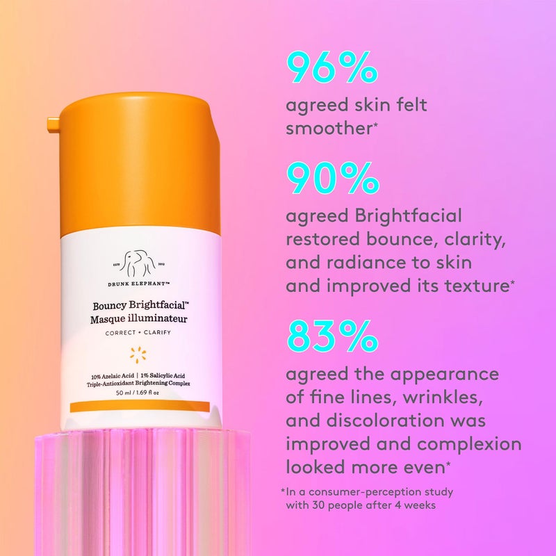 Drunk Elephant Bouncy Brightfacial - 50 ml/1.69 fl oz - Illuminating Face Mask - Clean Clinical Skincare - Cruelty-Free - Dermatologist-Tested - Free of Essential Oils, Silicones, and Fragrance - Image 3