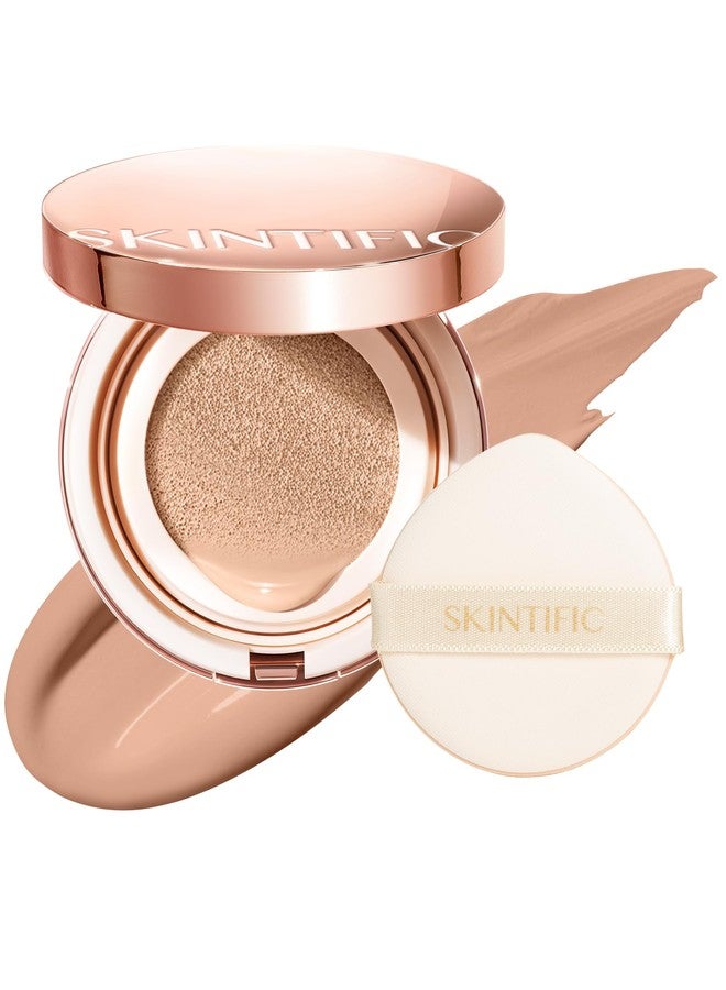 SKINTIFIC Cushion Foundation | Full coverage, Weightless, Skin fit, Satin Glow Finish, Oil-Control Waterproof Foundation, Sweatproof Flawless BB Cream CC Korean Makeup - Image 1