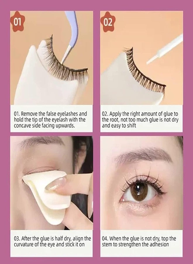 GANPUB 2Pcs White False Eyelash Applicator Tool Tweezer Clip Clamp Women Makeup Fake Eyelashes Auxiliary Clip Cosmetic Tool for Beginners,Eyelash Tweezers,Eyelashes Buddy Kit - Image 5