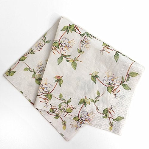 Zelten Colored Paper Napkins, 20 Count Shabby Chic Napkins for Wedding, Dinner Tea Party Shower (Retro Vine) - Image 2