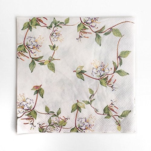 Zelten Colored Paper Napkins, 20 Count Shabby Chic Napkins for Wedding, Dinner Tea Party Shower (Retro Vine) - Image 1