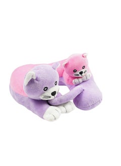Cabeau Evolution Kid's Travel Pillow - Innovative Chin Strap & Head Support, Stops Head Movement, Super Soft & Fun Children Pillow Design for Comfortable Journeys, Washable - Kittens  - Image 2