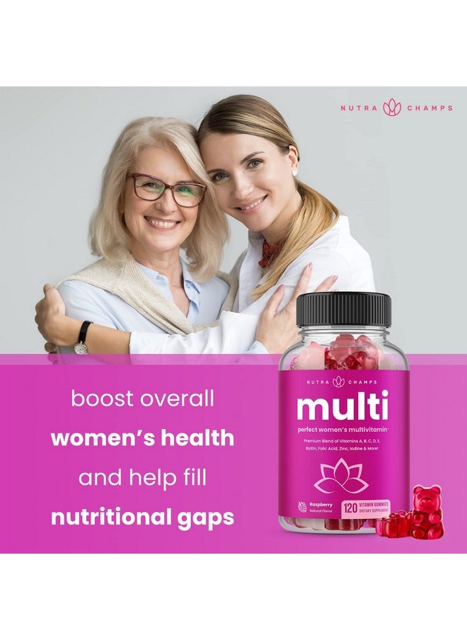 NutraChamps حلوى جيلاتينية متعددة الفيتامينات للنساء؛ فيتامينات أ، ب، ج، د، هـ، البيوتين، حمض الفوليك؛ فيتامينات متعددة يومية للنساء؛ حلوى جيلاتينية متعددة الفيتامينات قابلة للمضغ للنساء؛ مكملات العظام والدماغ والقلب والمناعة والطاقة (عبوة من قطعتين)  - Image 5