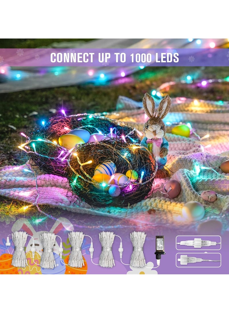 تشوسيسونج مصابيح جنية مزخرفة منزليا تبلغ 100LED، مصابيح في الهواء الطلق طولها 10 أمتار، 8 أشكال الإضاءة لأغراض حفلات الزفاف، أعياد الميلاد، الحفلات، الديكور المنزلي بالألوان) - Image 2