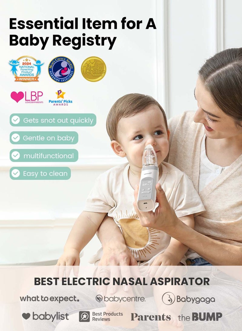 GROWNSY جهاز شفط الأنف الكهربائي GROWNSY للأطفال، جهاز شفط أنف كهربائي للأطفال مع غرفة شفط أكبر وشفط أقوى، منظف أنف تلقائي مع وظيفة موسيقية وإضاءة مهدئة - Image 2