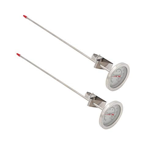 CRBrewBeer Homebrew Kettle Clip On Thermometer,Dial Thermometer,12" Stainless Steel Stem Meat Cooking Thermometer - Image 1