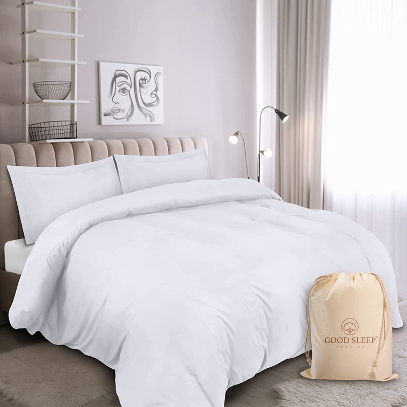 King Size Duvet Cover Set 1000 TC 3 Pc Quilt Cover Set White Bedding Set 100 Egyptian Cotton Duvet Covers 1 Duvet Cover King Size 2 Pillowcases Luxury Egyptian Cotton Bedding