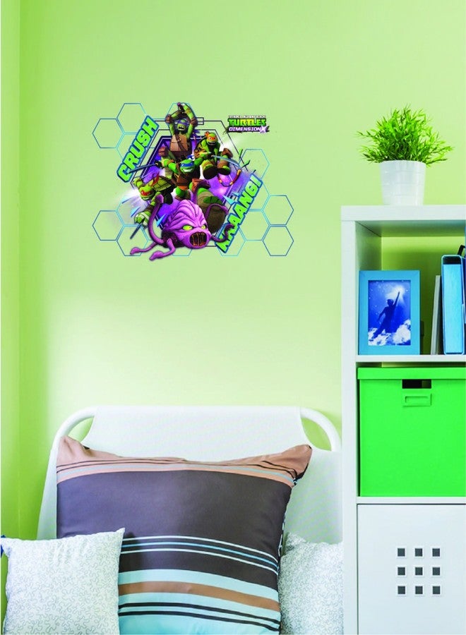 Asian Paints ملصق جداري أصلي من Asian Paints بتصميم سلاحف النينجا "XL" - ملصق "اسحق كرانغ" قابل للإزالة واللصق - يغطي مساحة 1.3 قدم ارتفاعًا × 1.8 قدم عرضًا على الحائط - ديكور غرفة الأطفال - Image 2