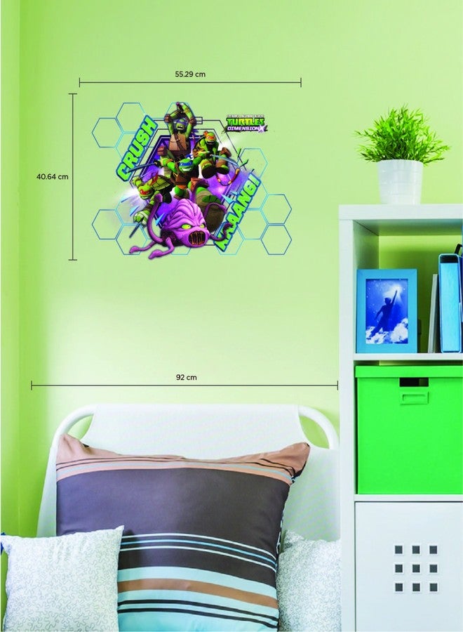 Asian Paints ملصق جداري أصلي من Asian Paints بتصميم سلاحف النينجا "XL" - ملصق "اسحق كرانغ" قابل للإزالة واللصق - يغطي مساحة 1.3 قدم ارتفاعًا × 1.8 قدم عرضًا على الحائط - ديكور غرفة الأطفال - Image 3